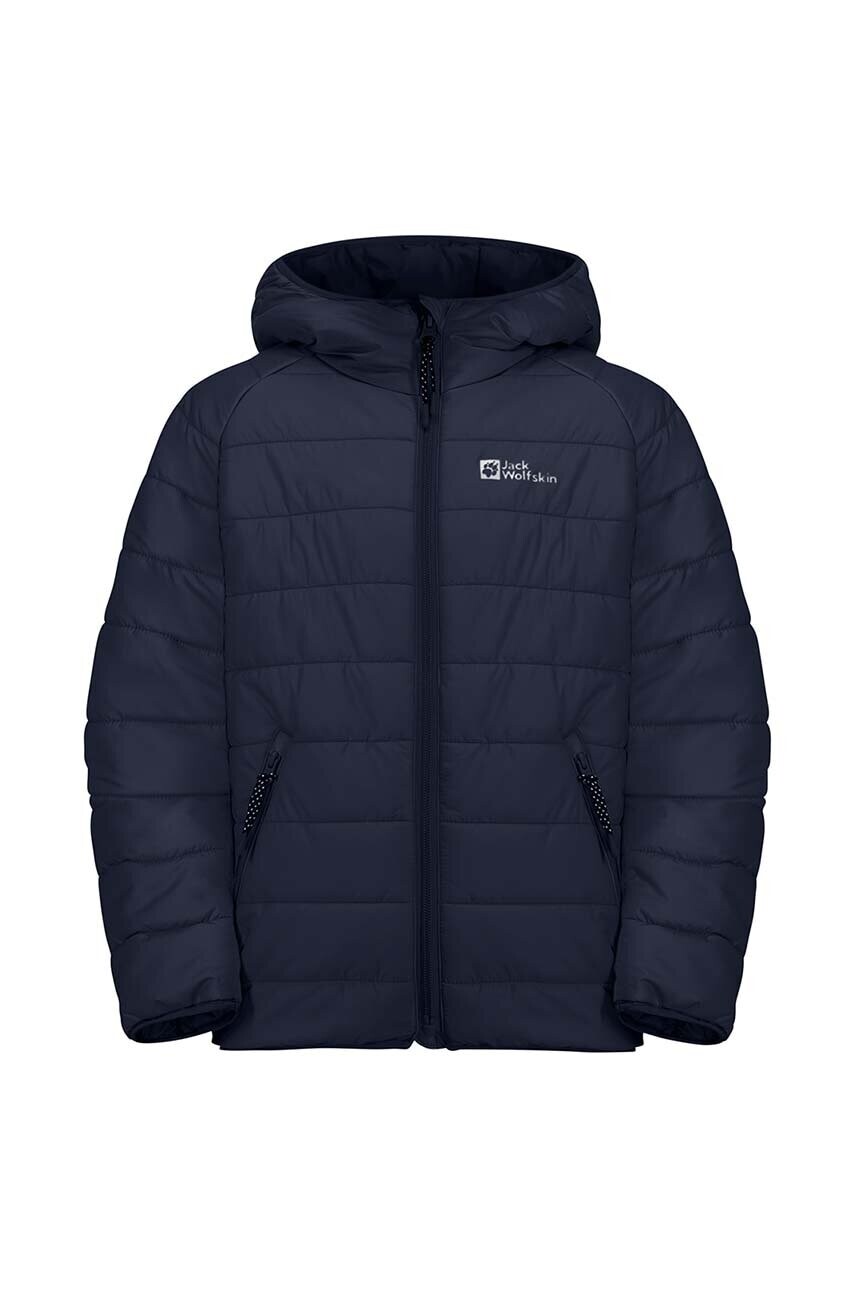 Detská bunda Jack Wolfskin tmavomodrá farba, 1604145