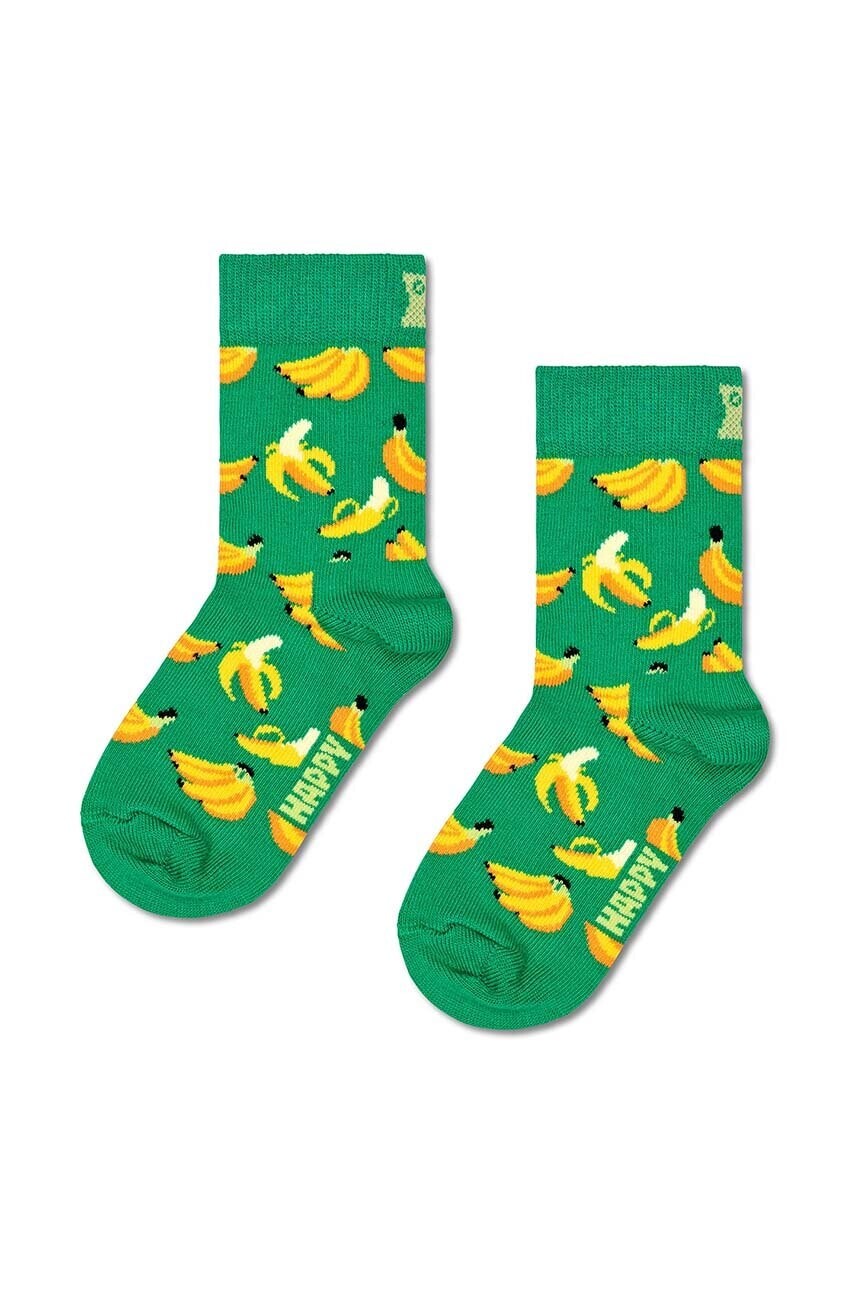 Detské ponožky Happy Socks Kids Banana Sock zelená farba, P001453