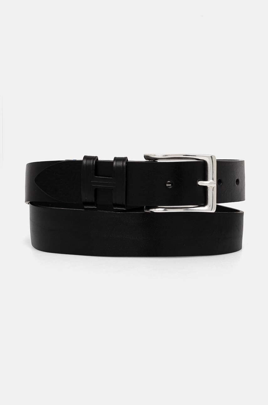 Kožený opasok Hackett London pánsky, čierna farba, HM413177