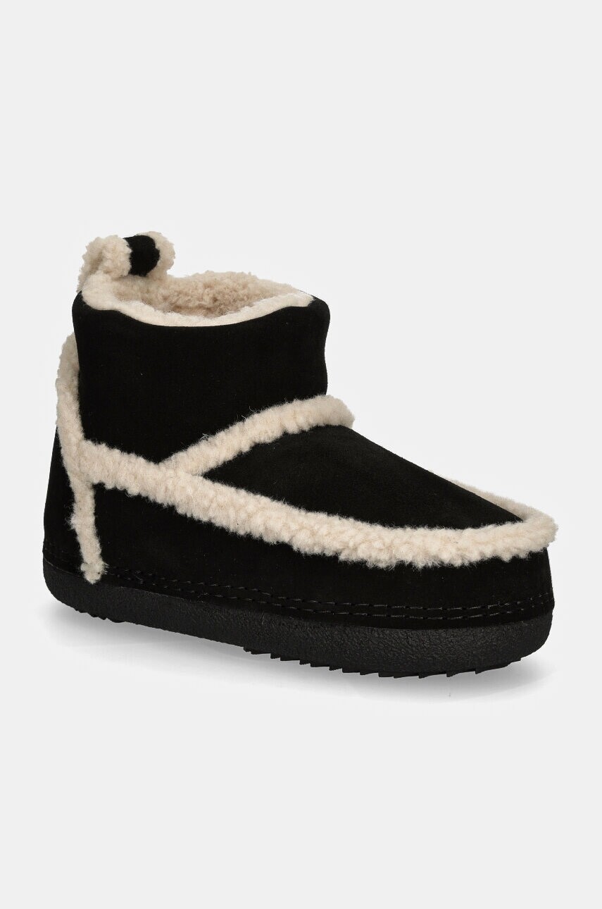 Semišové snehule Inuikii Classic Shearling Low čierna farba, 75101-009