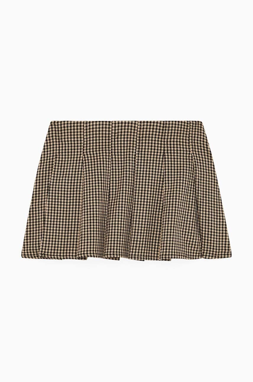 Dievčenská sukňa Patrizia Pepe A458 béžová farba, mini, áčkový strih, 7G0134