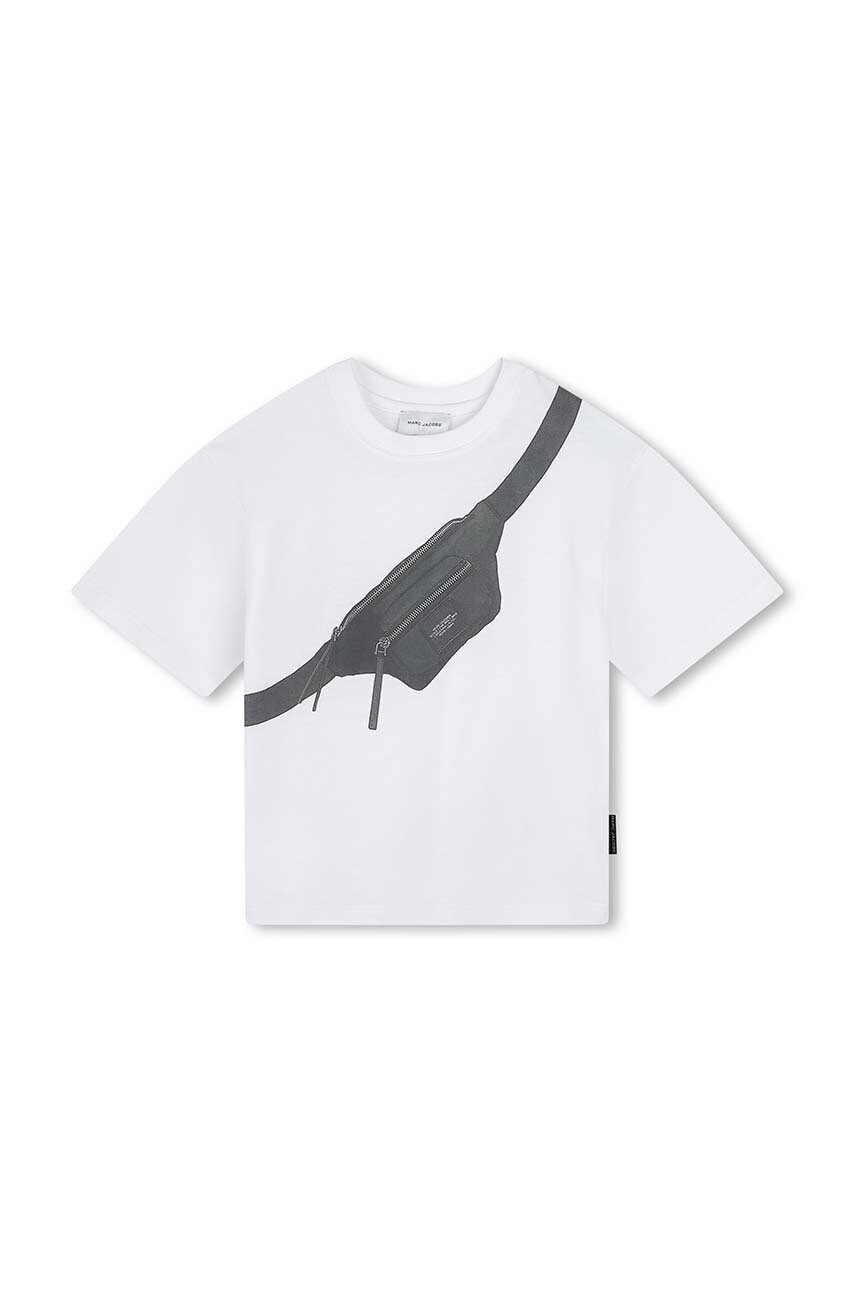Detské bavlnené tričko Marc Jacobs biela farba, s potlačou, W60256