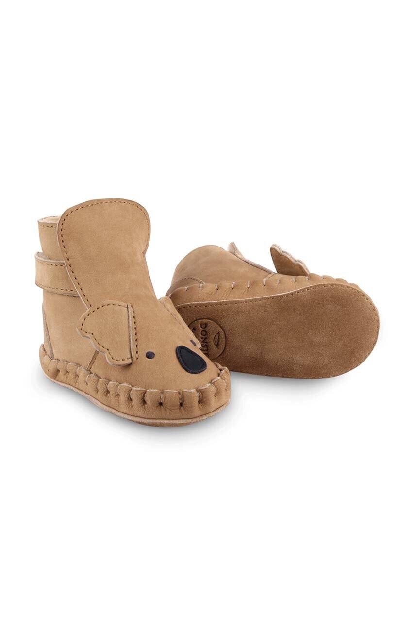 Kožené topánky pre bábätká Donsje Kapi Classic Booties Koala béžová farba, 1028007