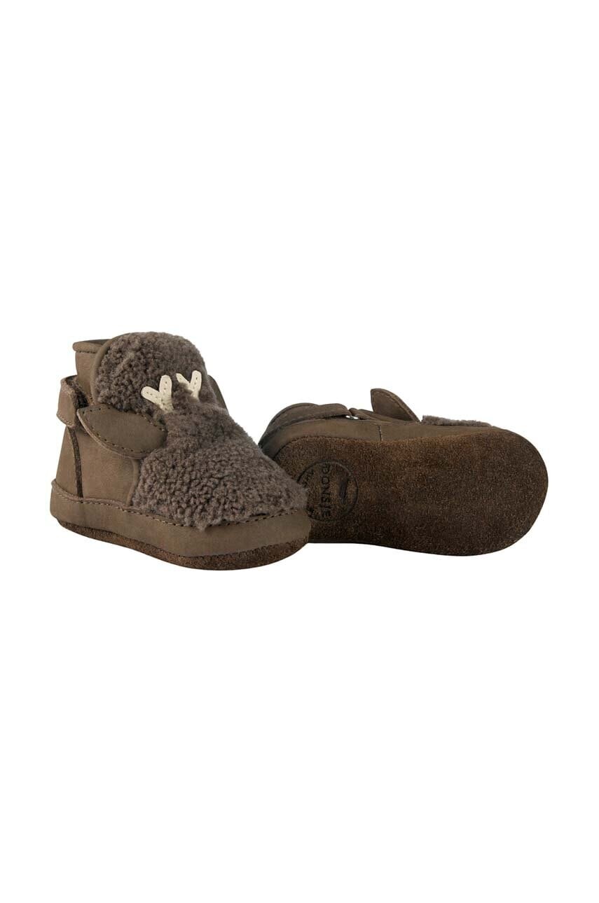 Topánky pre bábätká Donsje Richy Booties Stag hnedá farba, 1033807