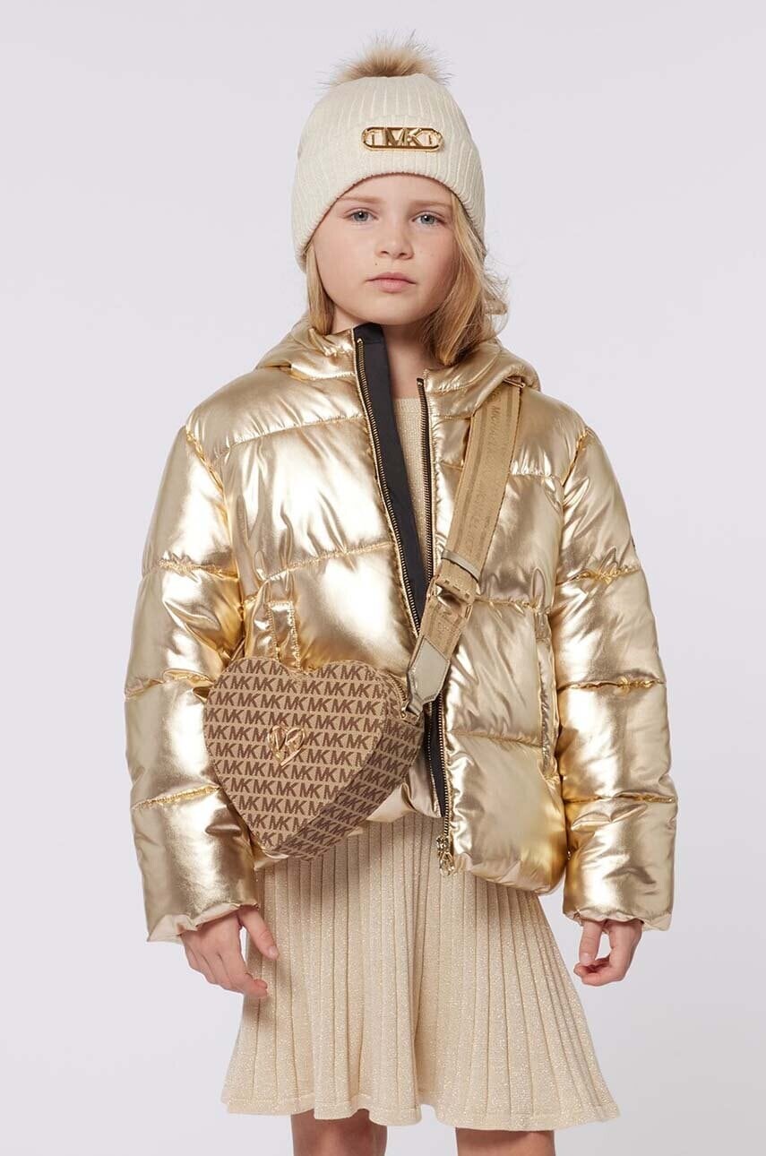 Detská bunda Michael Kors zlatá farba, R30187