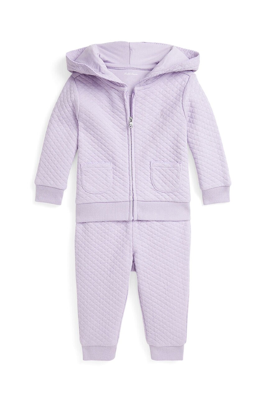 Detská tepláková súprava z bavlny Polo Ralph Lauren fialová farba, 310952355001