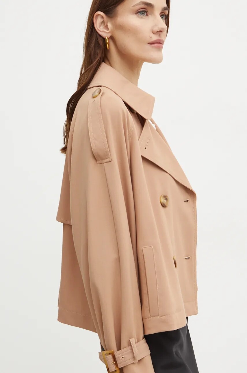 Vlnený kabát Marella béžová farba, prechodný, oversize, 2423026021200