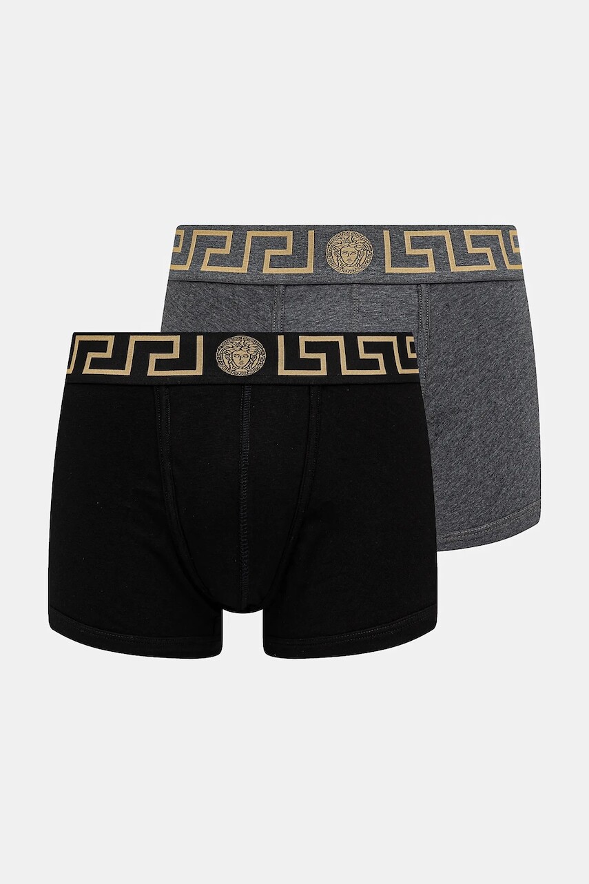 Boxerky Versace 2-pak pánske, čierna farba, AU10181 1A10011