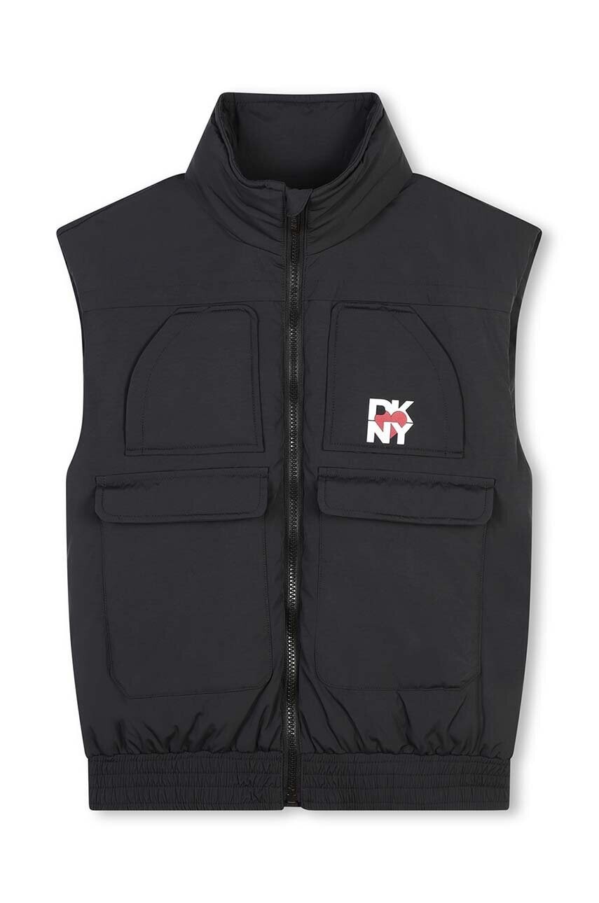 Detská vesta Dkny čierna farba, D60258