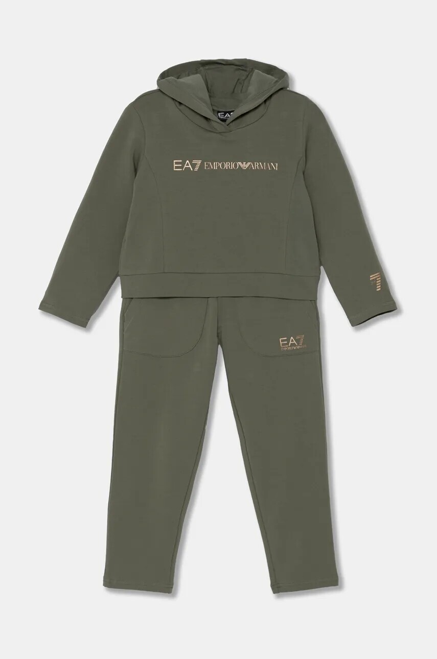 Tepláková súprava EA7 Emporio Armani zelená farba, 6DFV02 FJZEZ