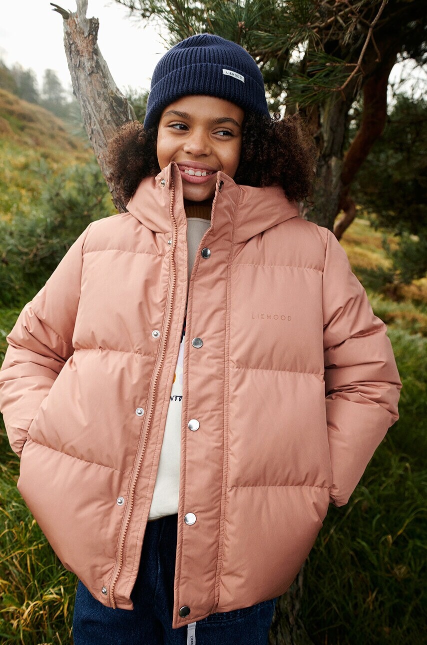 Detská páperová bunda Liewood Palle Puffer Down Jacket oranžová farba, LW14315