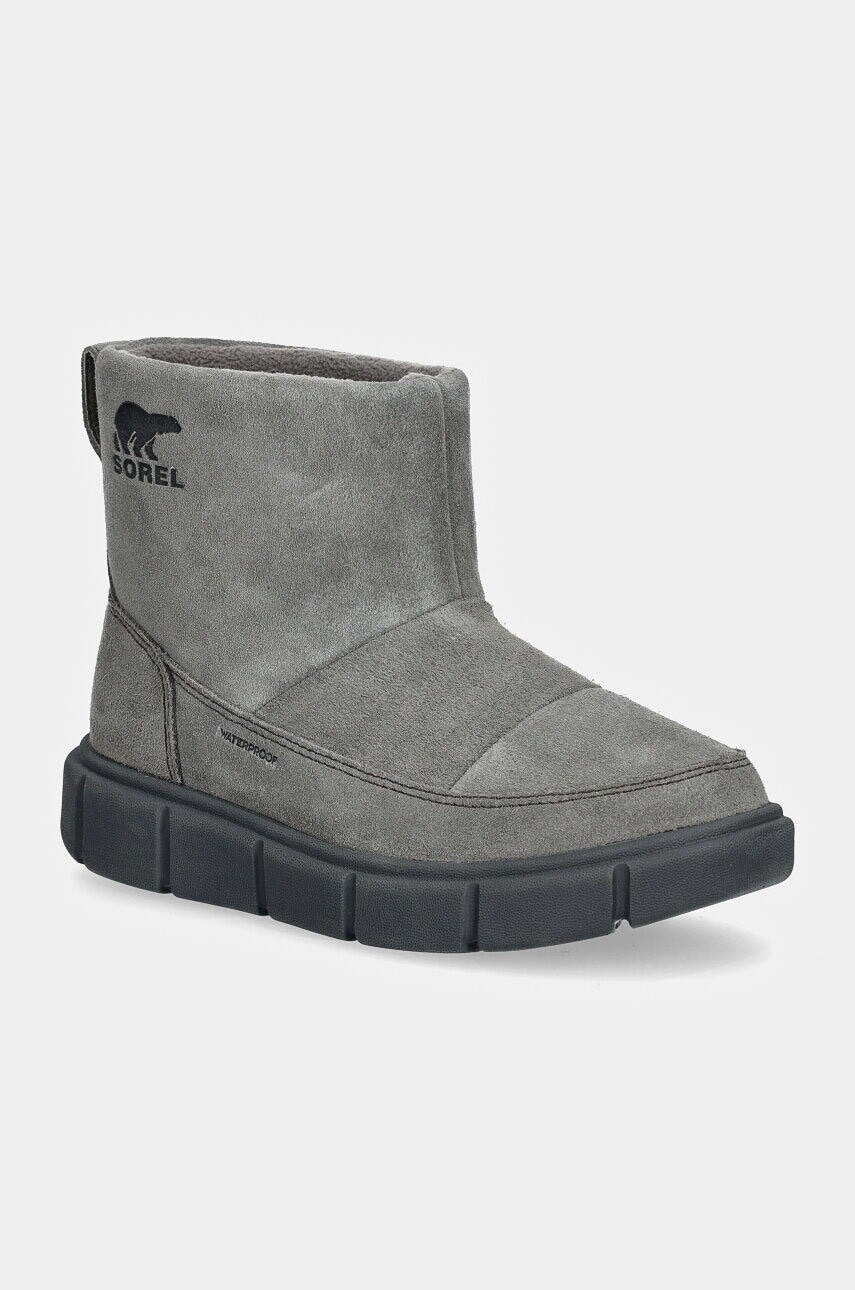 Semišové snehule Sorel SOREL EXPLORER III SLIP šedá farba, 2077971052