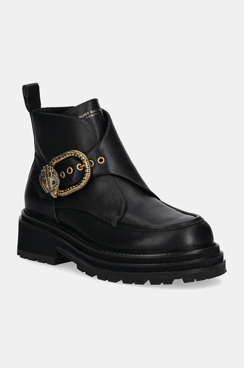 Kožené členkové topánky Kurt Geiger London Mayfair Chunky Boot dámske, čierna farba, na platforme, 3437900109