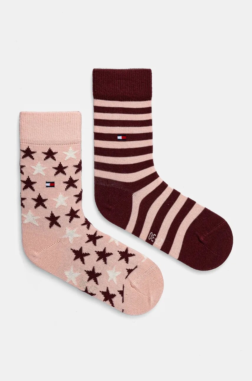 Detské ponožky Tommy Hilfiger 2-pak ružová farba, 100000816