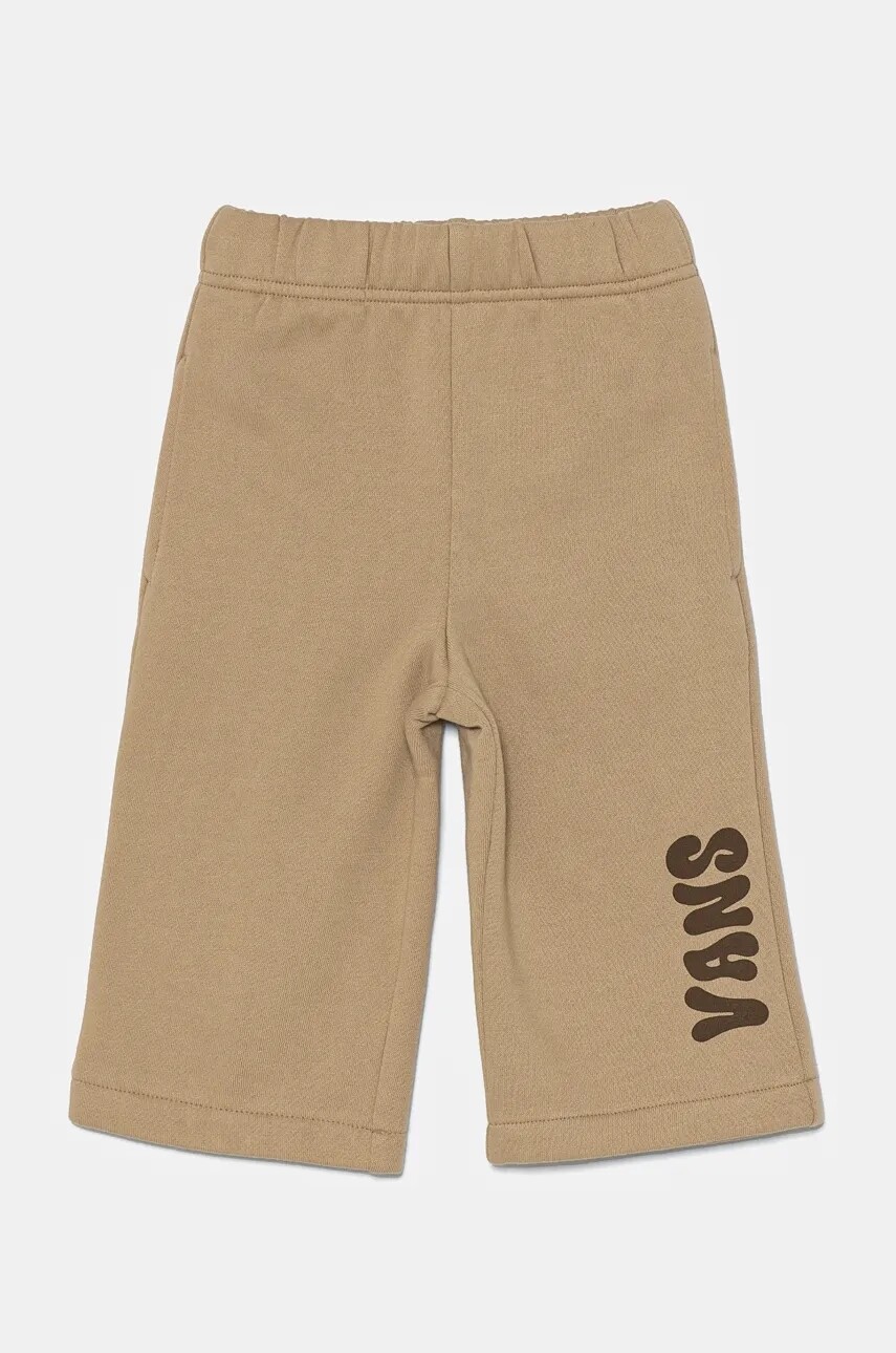 Detské nohavice Vans Happy Days Sweatpant béžová farba, s potlačou, VN000K0C4MG1