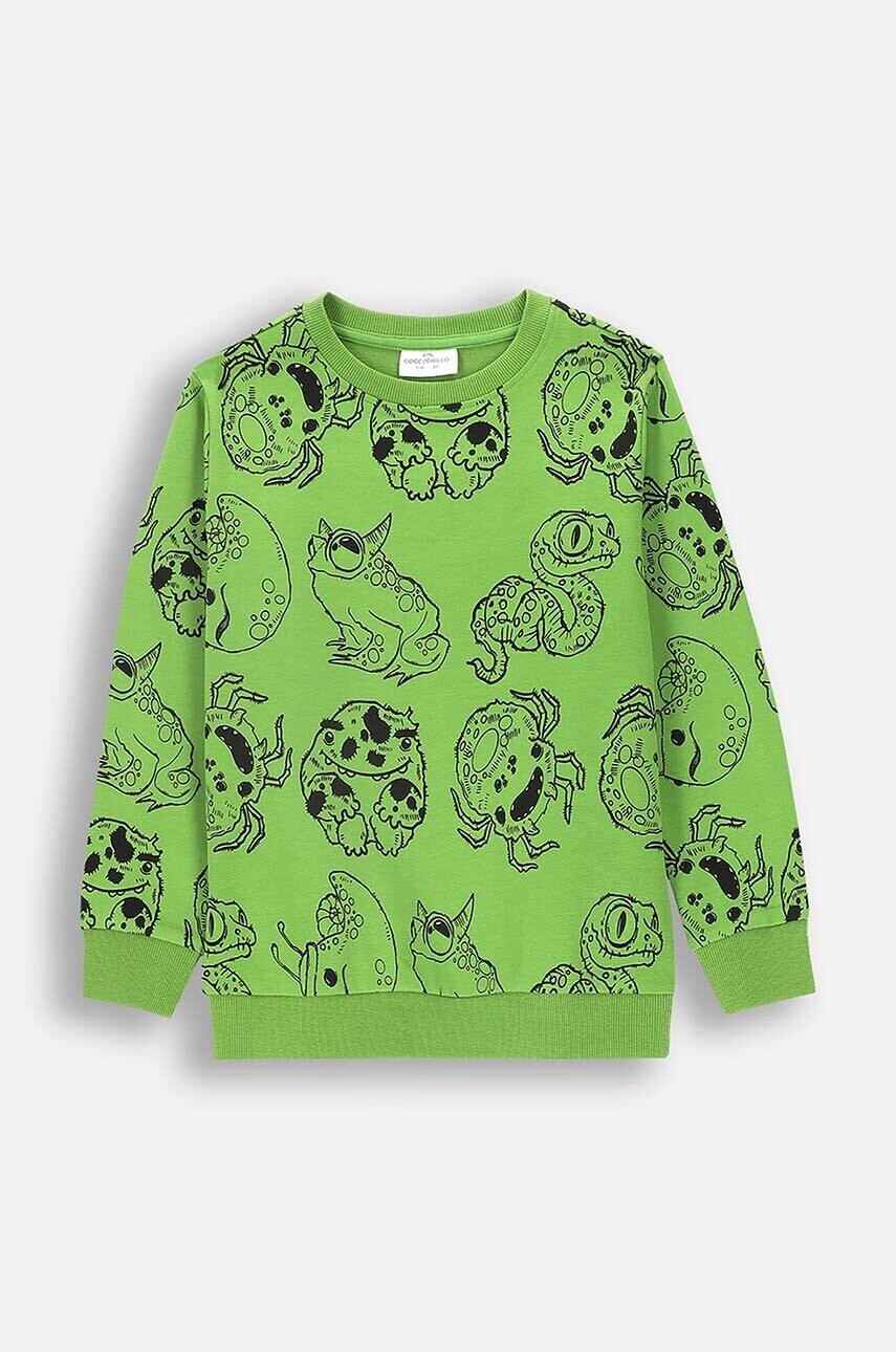 Detská mikina Coccodrillo zelená farba, vzorovaná, GRUNGE SWAMP BOY KIDS