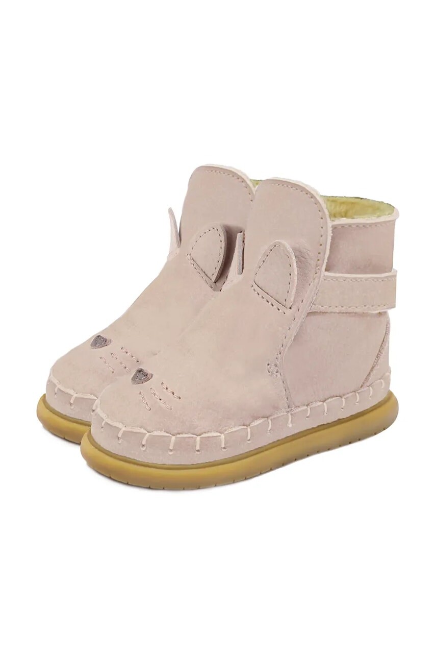 Detské zimné semišové topánky Donsje Dubu Classic Shoes Cat béžová farba, 1500403