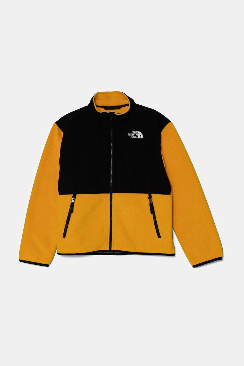 Detská fleecová mikina The North Face DENALI JACKET žltá farba, vzorovaná, NF0A88V256P1