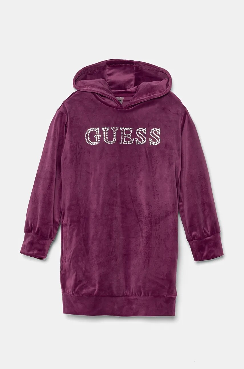 Dievčenské šaty Guess fialová farba, midi, oversize, J4BK27 KBXI2