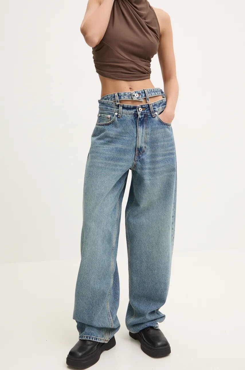 Rifle Y/Project EVERGREEN MULTI WAISTBAND JEANS dámske, vysoký pás, 207PA007
