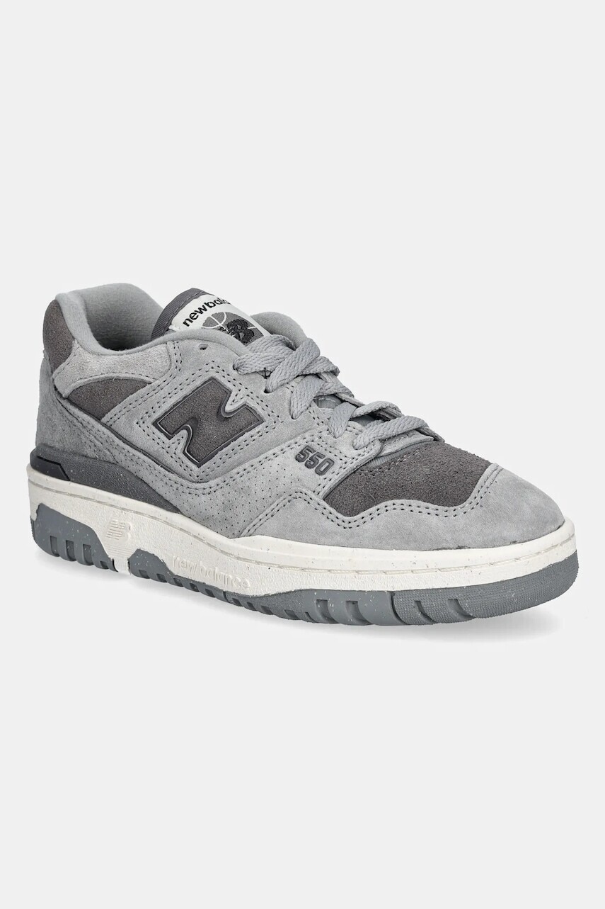 Semišové tenisky New Balance 550 šedá farba, BBW550RE
