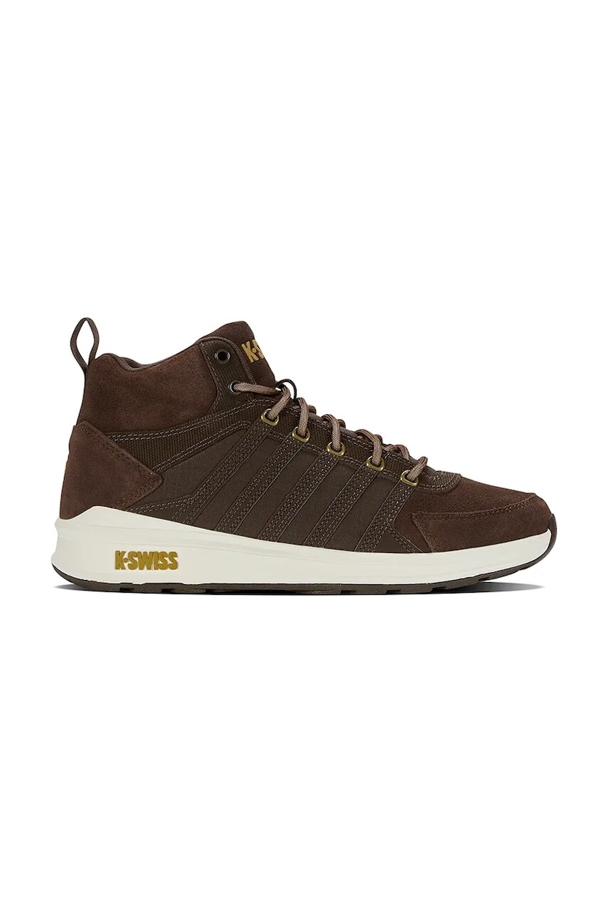Kožené tenisky K-Swiss VISTA TRAINER MID WNT hnedá farba, 07145.229.M
