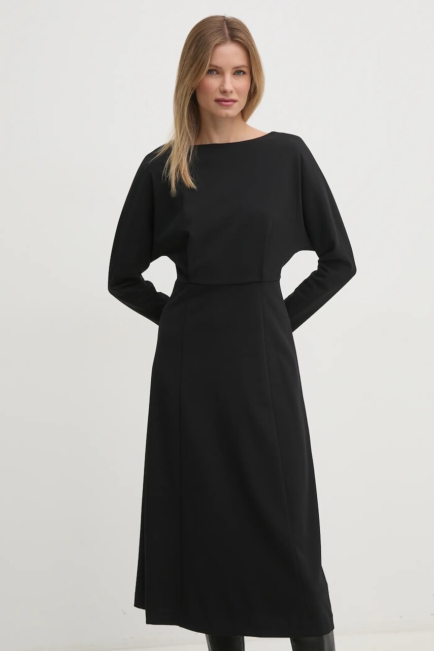 Šaty Calvin Klein čierna farba, midi, áčkový strih, K20K207893