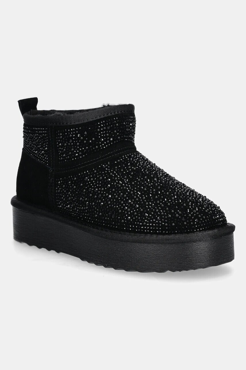 Semišové snehule Steve Madden Clydes čierna farba, SM11003465
