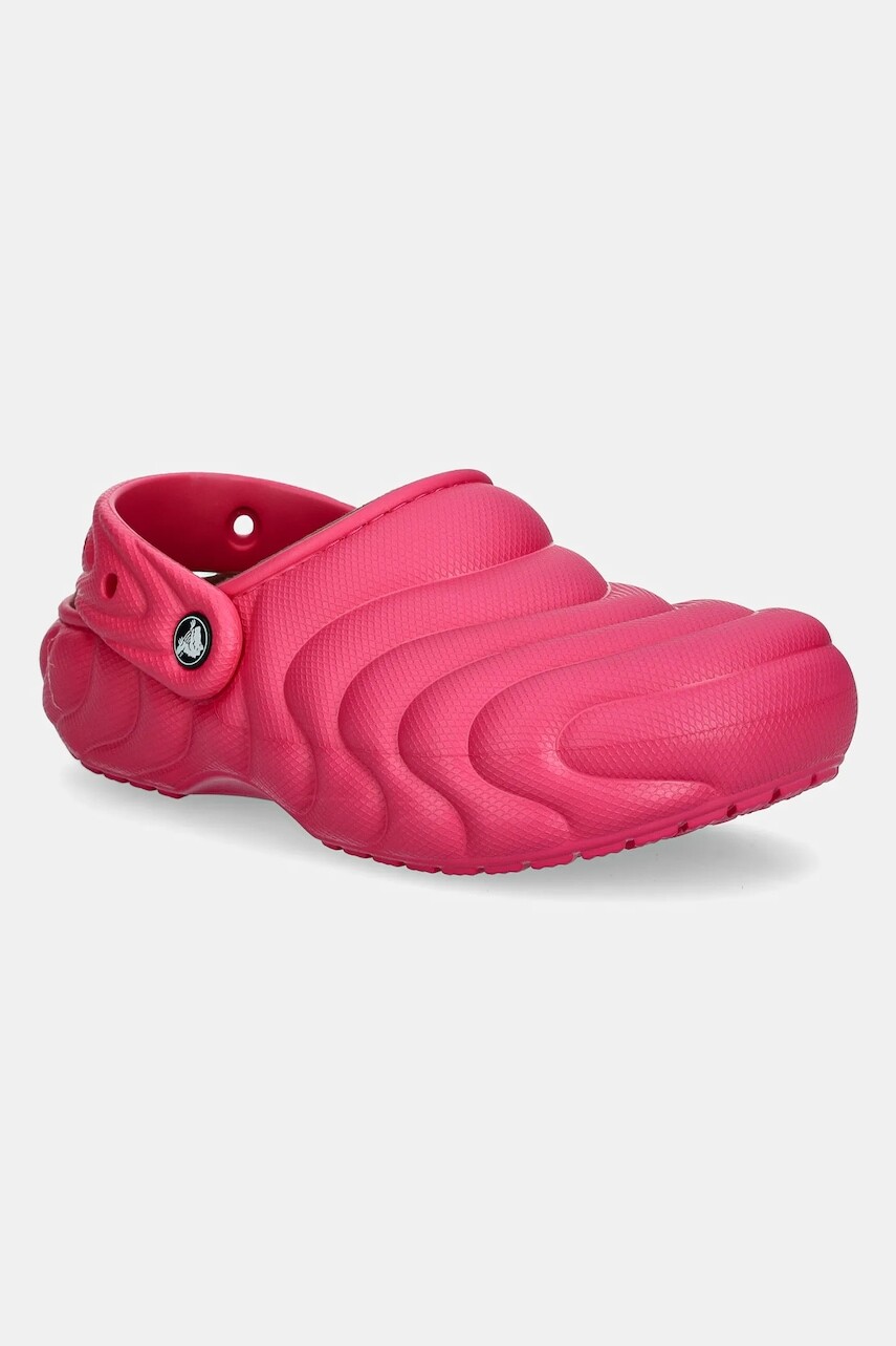 Papuče Crocs Classic Lined Overpuff Clog ružová farba, 210059