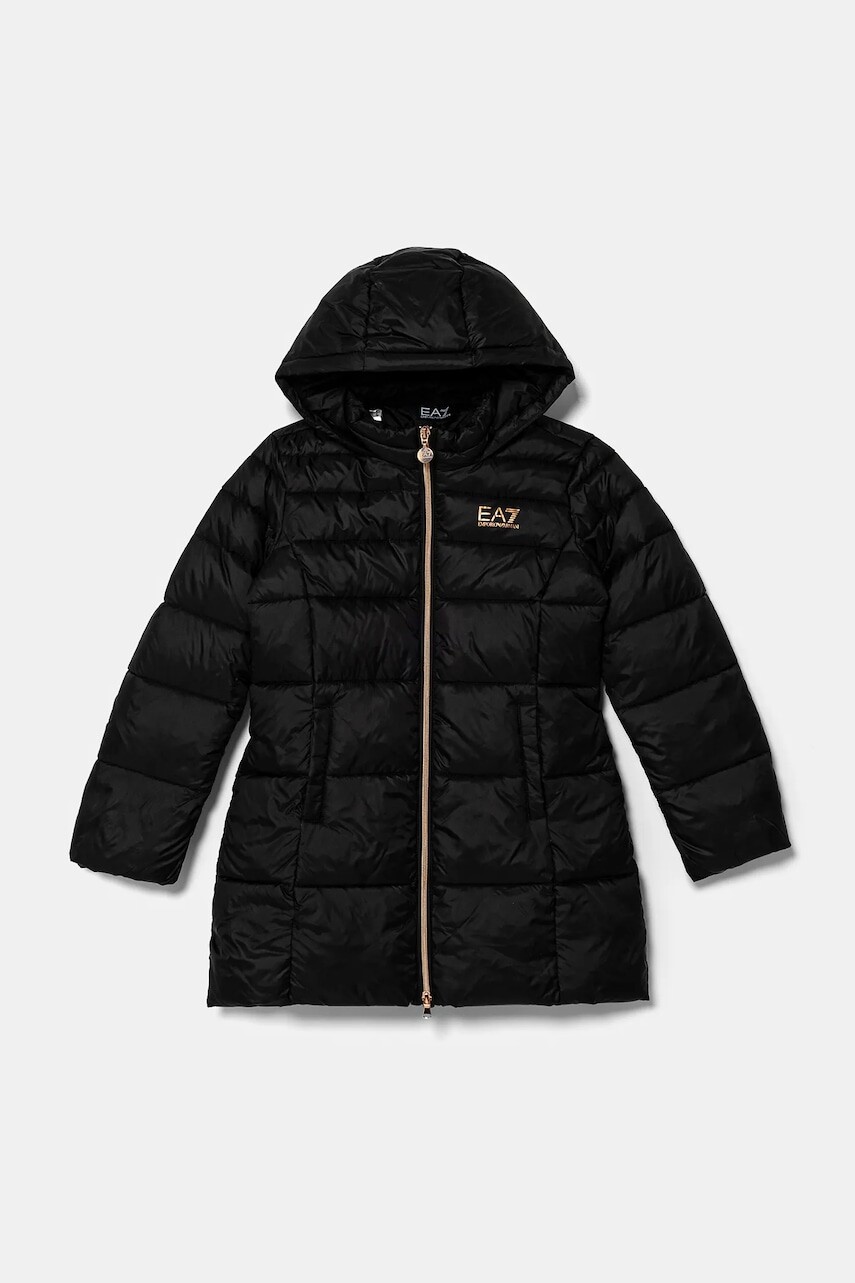 Detská bunda EA7 Emporio Armani čierna farba, 6DFK01 FNGPZ