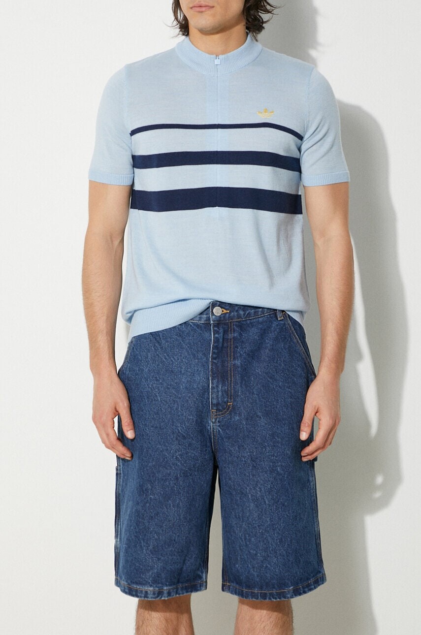 Rifľové krátke nohavice ICECREAM Denim Carpenter Shorts pánske, tmavomodrá farba, IC24254