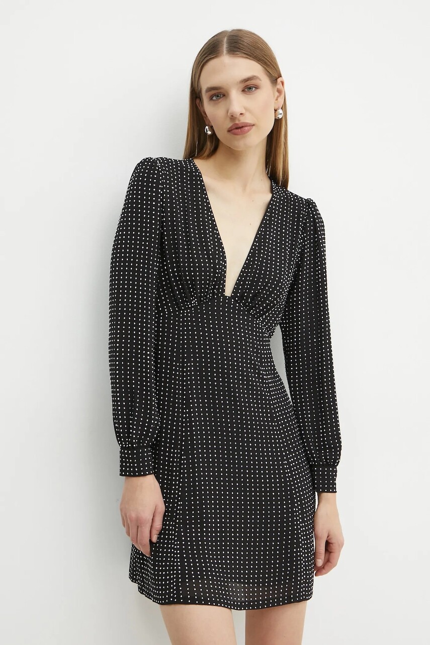 Šaty MICHAEL Michael Kors čierna farba, mini, áčkový strih, MF481V47R3