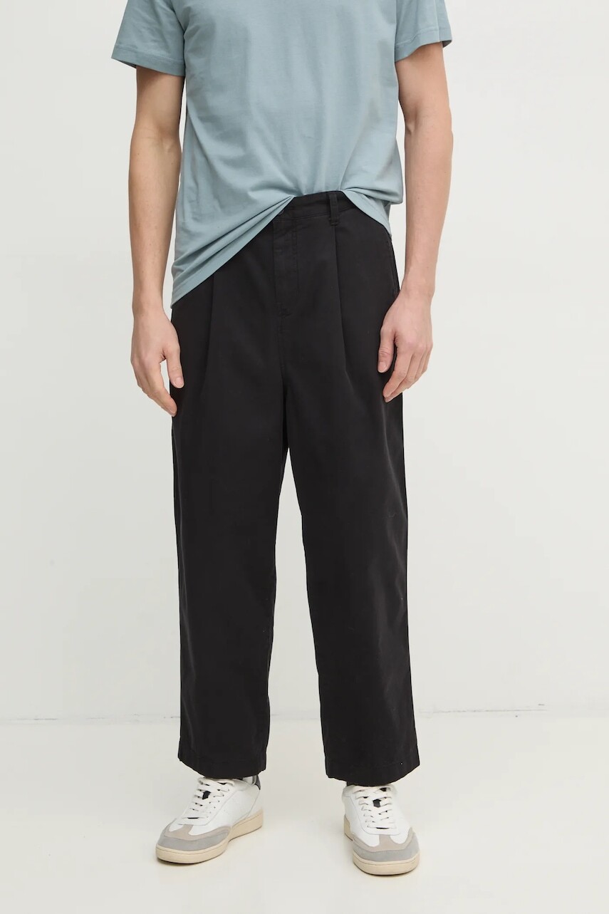 Nohavice Calvin Klein Jeans pánske, čierna farba, strih chinos, J30J326733