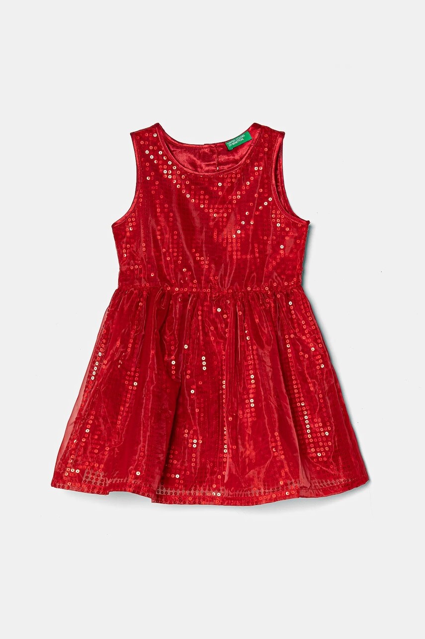 Šaty United Colors of Benetton červená farba, mini, áčkový strih, 42R4GV01Z