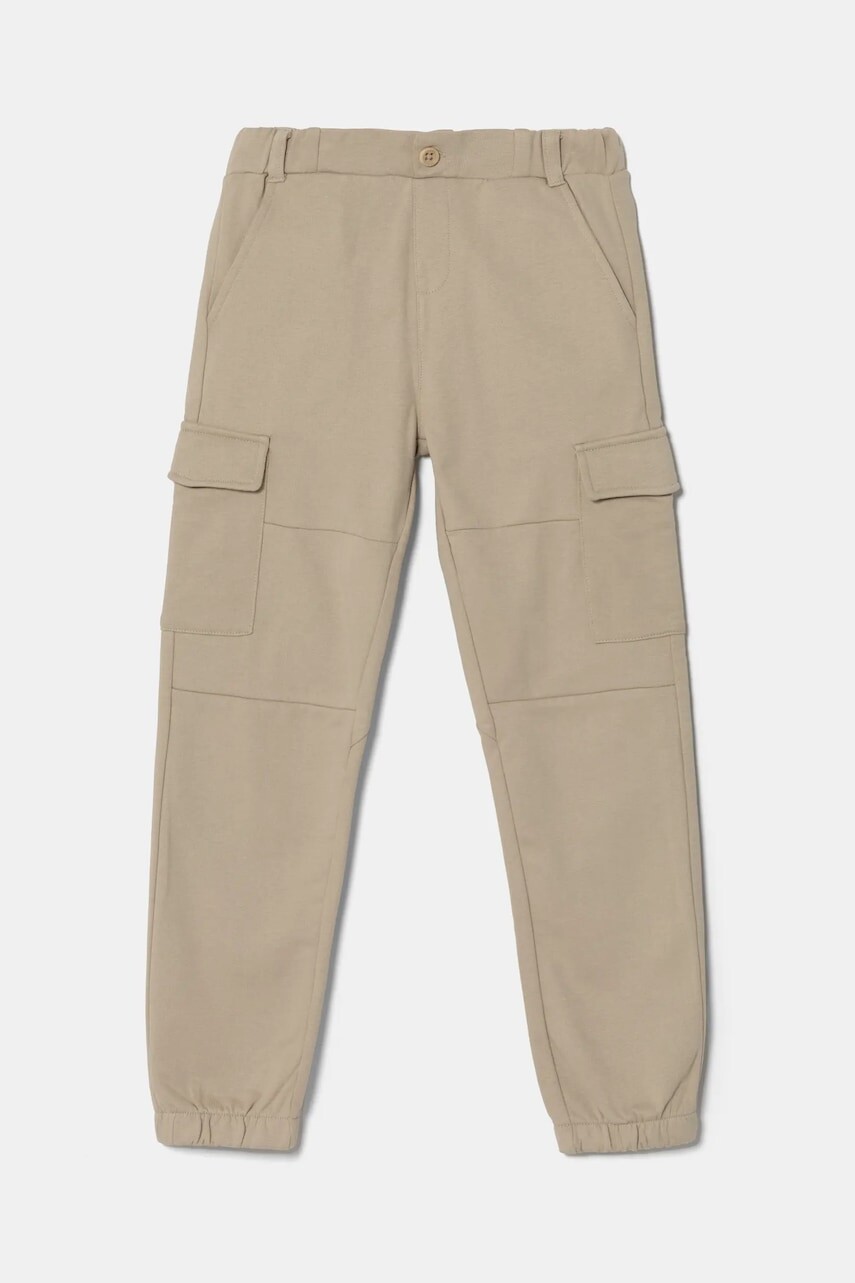 Detské bavlnené tepláky Guess béžová farba, jednofarebné, N5RQ13 KA6R4