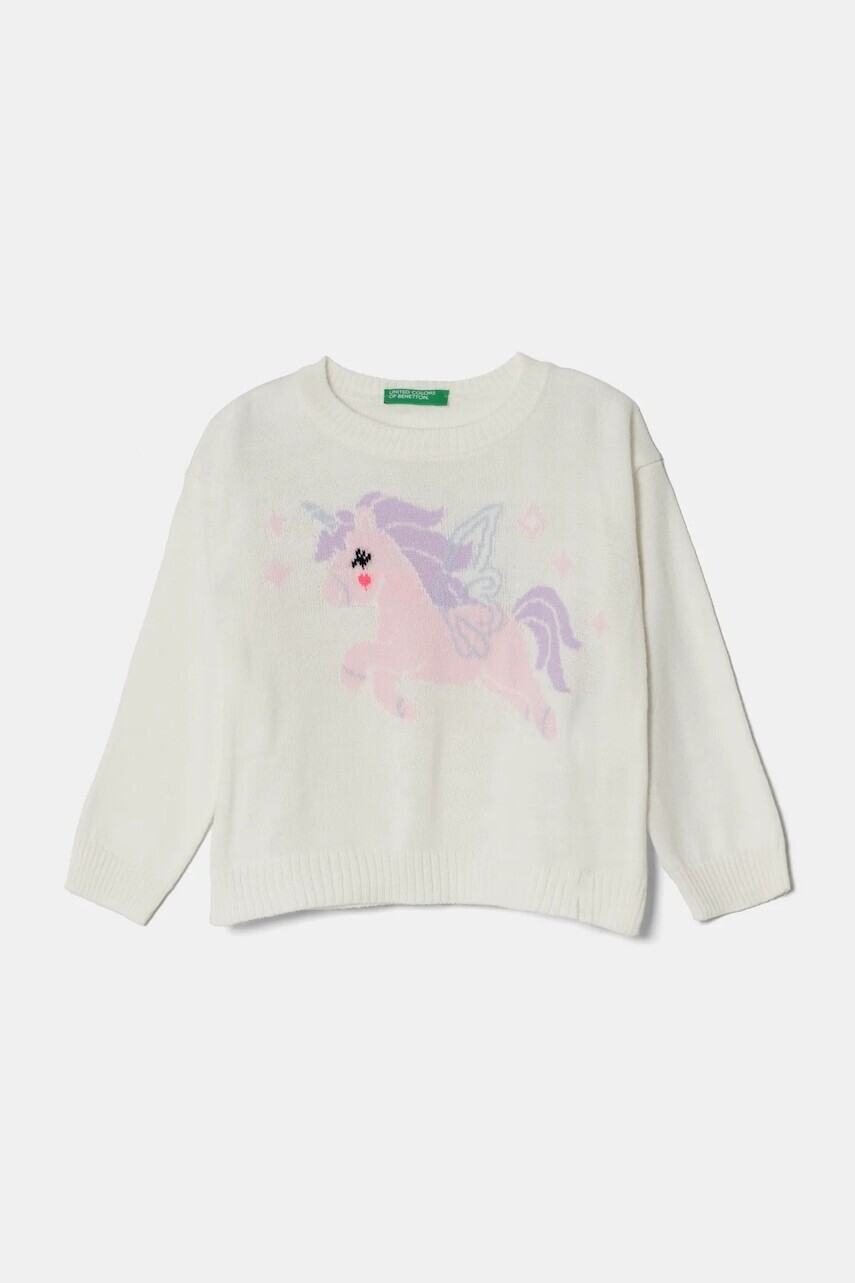 Detský sveter United Colors of Benetton béžová farba, tenký, 1070H102K