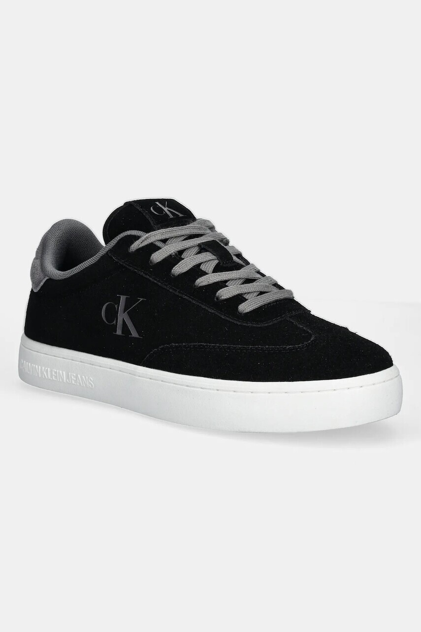 Semišové tenisky Calvin Klein Jeans CLASSIC CUPSOLE WT MG čierna farba, YM0YM01270