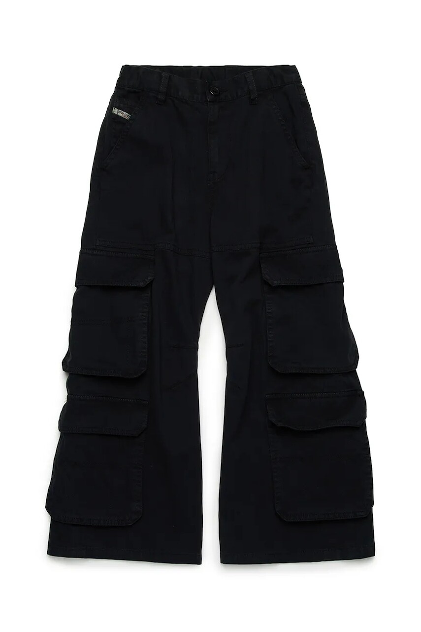 Detské nohavice Diesel PDARGJXCARGO TROUSERS čierna farba, jednofarebné, J02220
