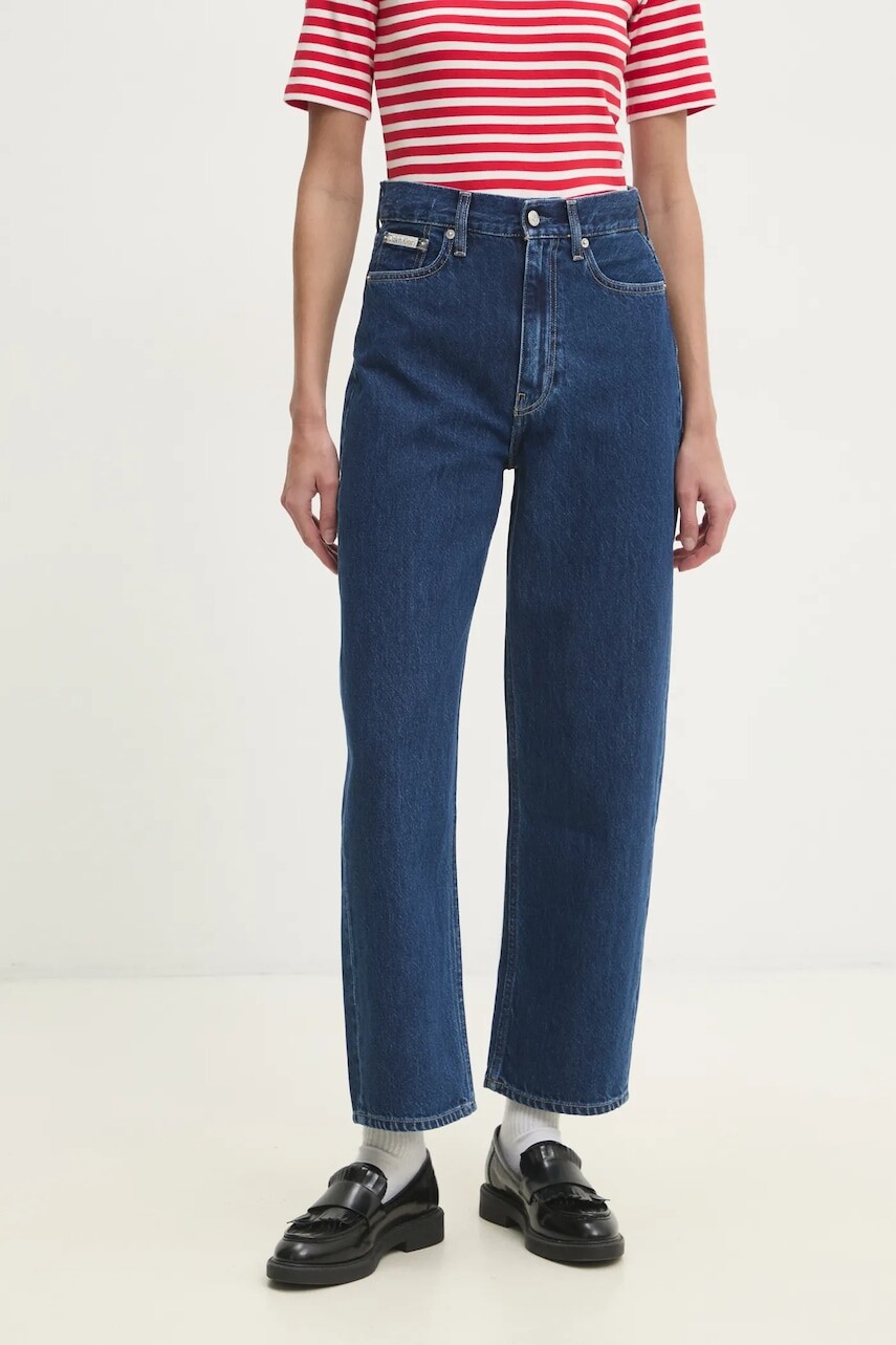 Rifle Calvin Klein Jeans dámske, vysoký pás, J20J225004