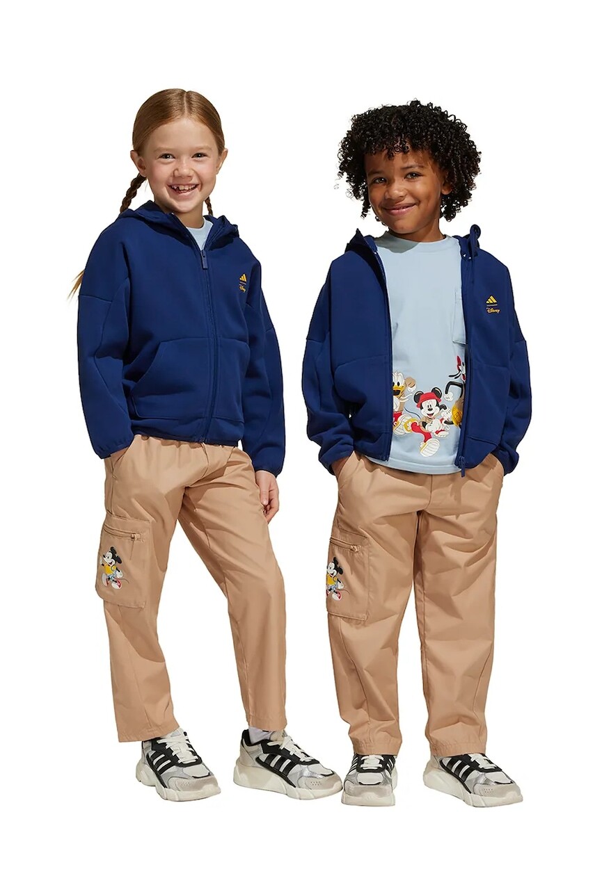 Detské nohavice adidas béžová farba, s potlačou, JD4553