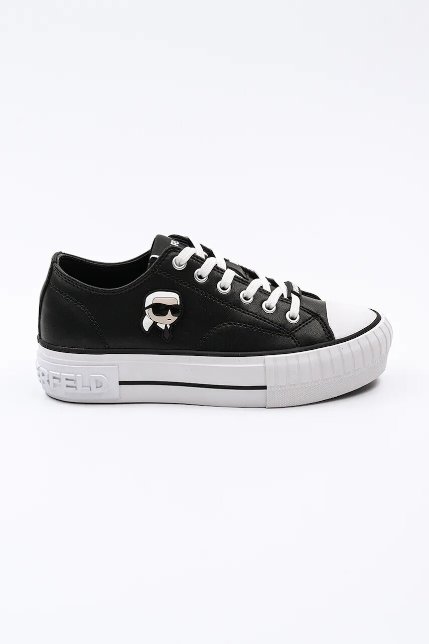 Kožené tenisky Karl Lagerfeld KAMPUS MAX NFT dámske, čierna farba, KL60425T