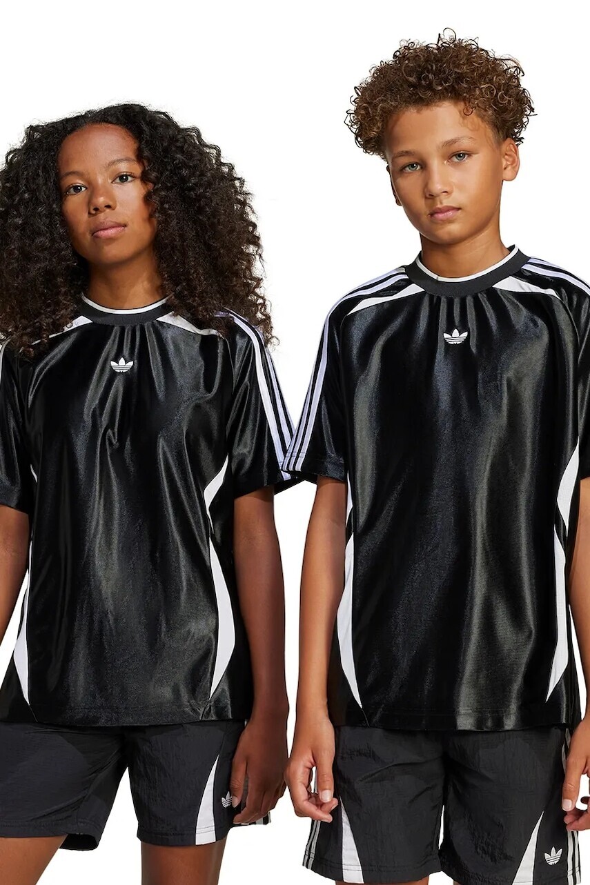 Detské tričko adidas Originals čierna farba, s nášivkou, JC9126