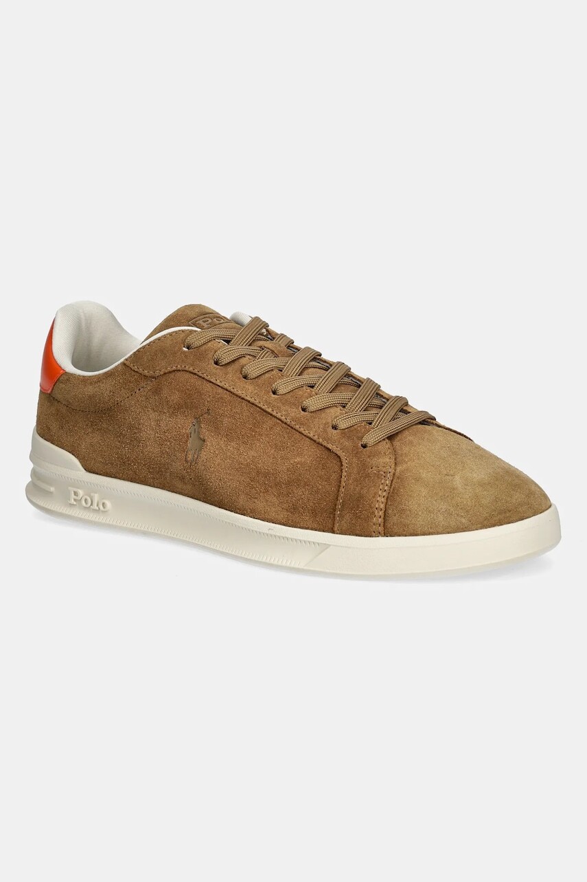 Semišové tenisky Polo Ralph Lauren Hrt Crt Ii béžová farba, 809955691005