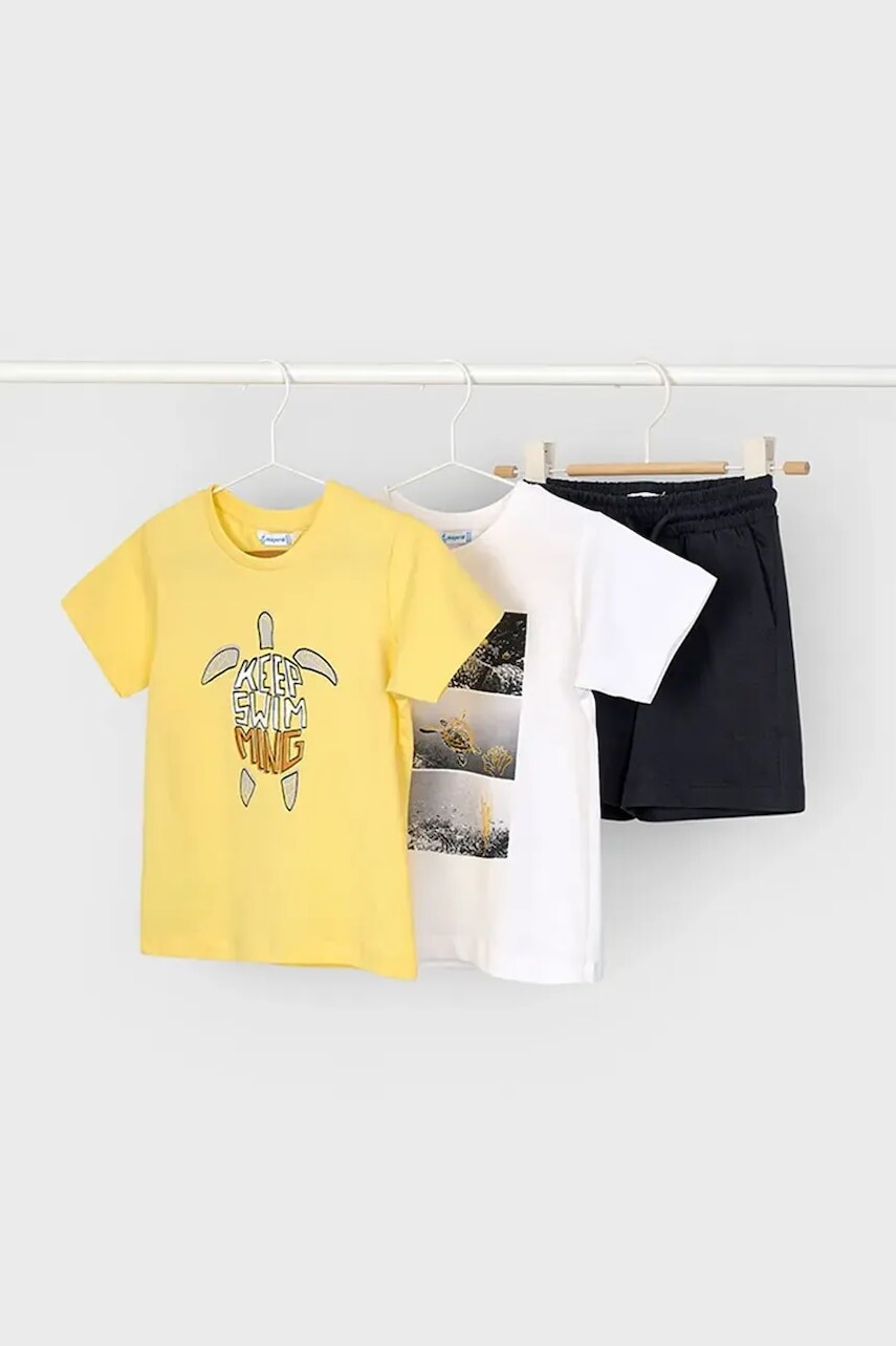 Detská bavlnená súprava Mayoral žltá farba, 3610