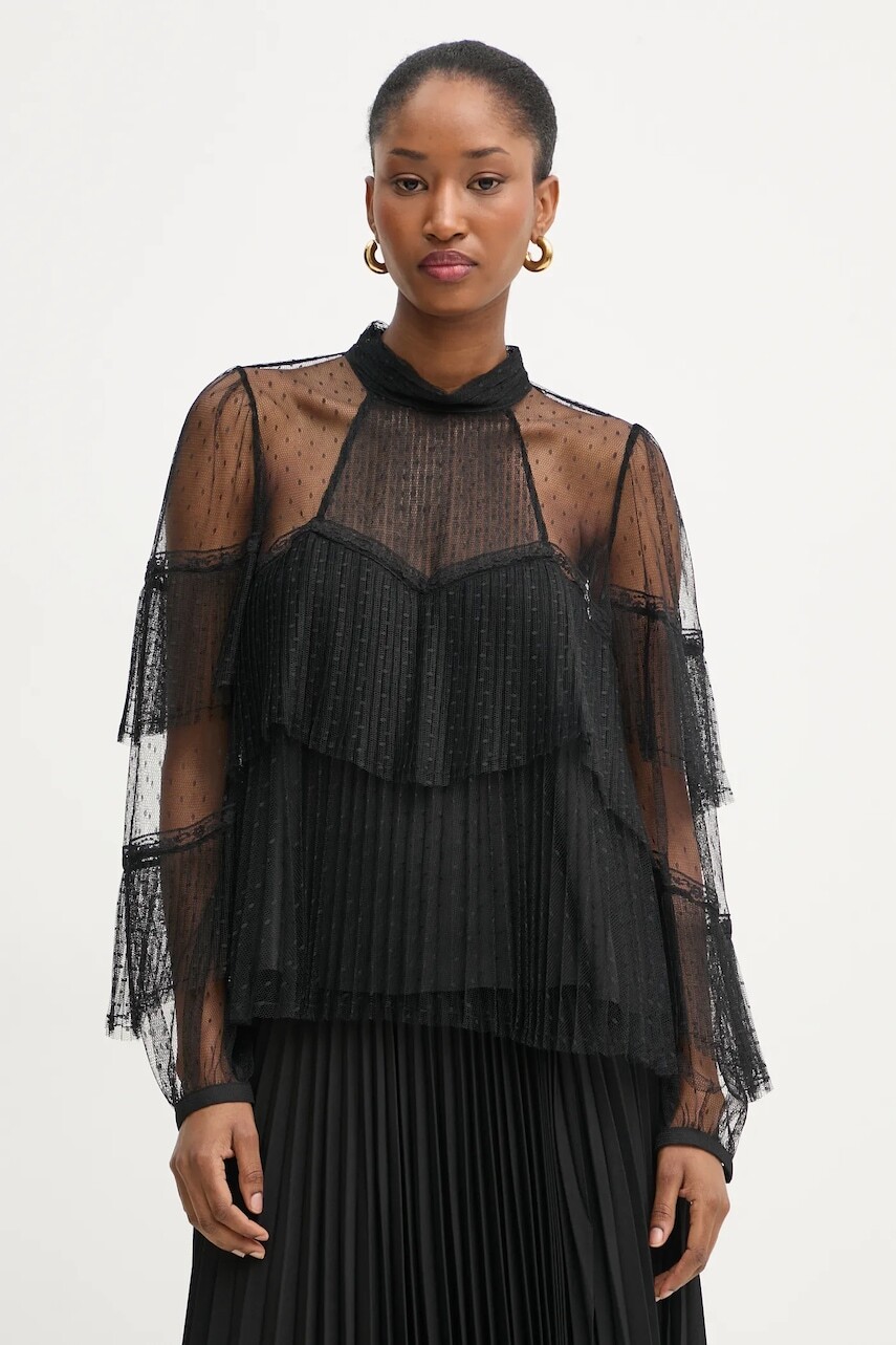 Blúzka Twinset dámska, čierna farba, jednofarebná, 251TP2513