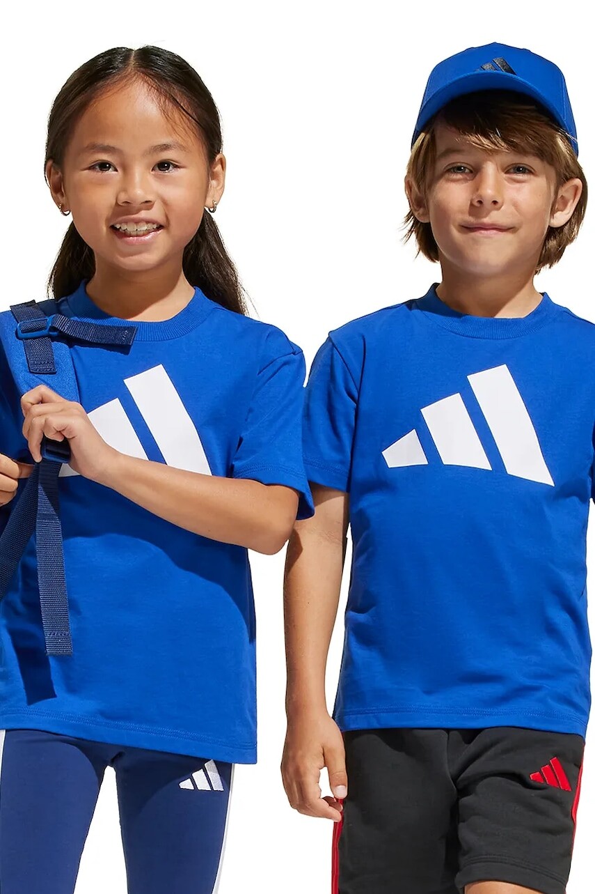 Detské bavlnené tričko adidas s potlačou, JC9717