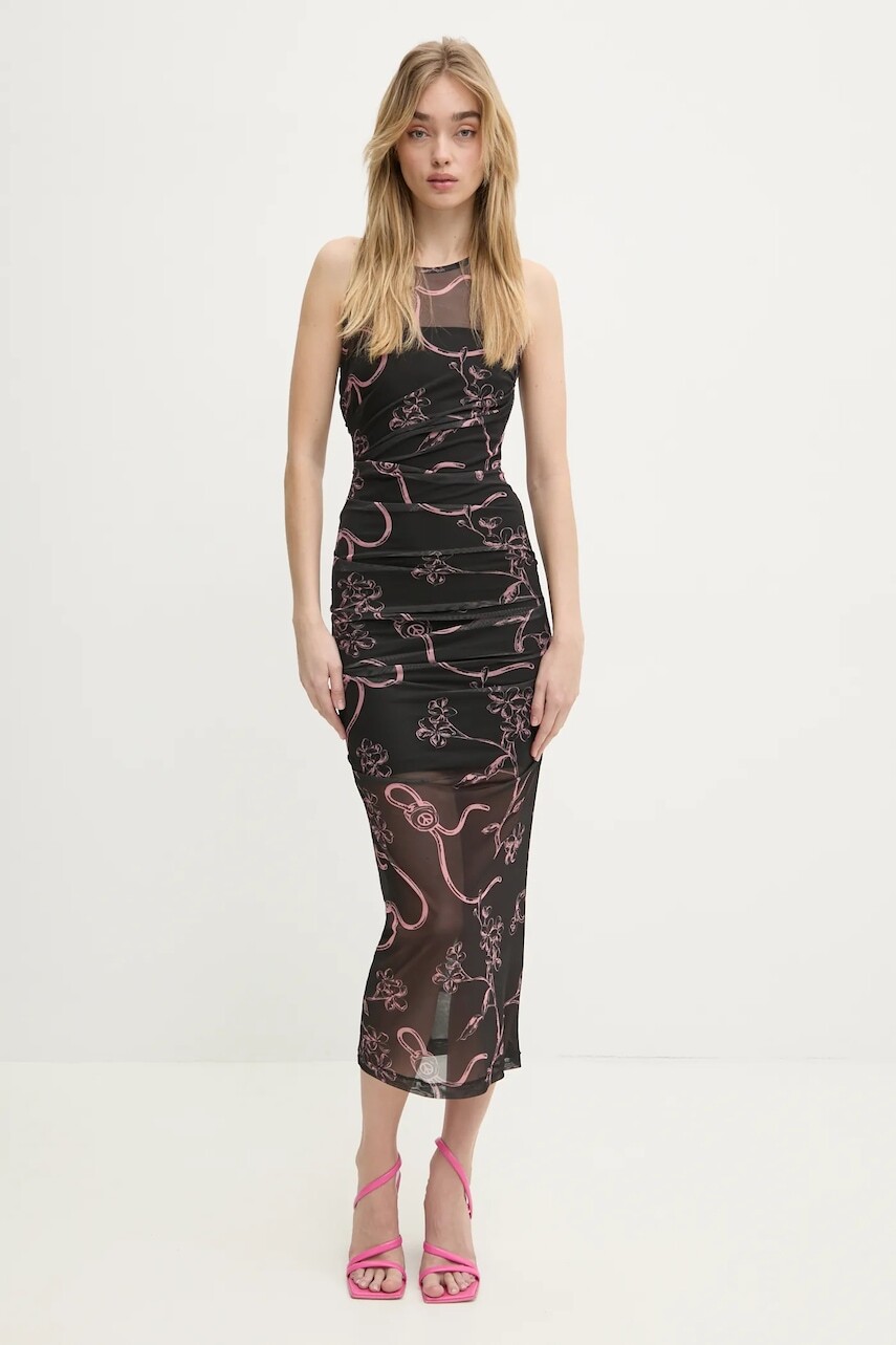 Šaty Moschino Jeans čierna farba, maxi, priliehavá, 0469 3240