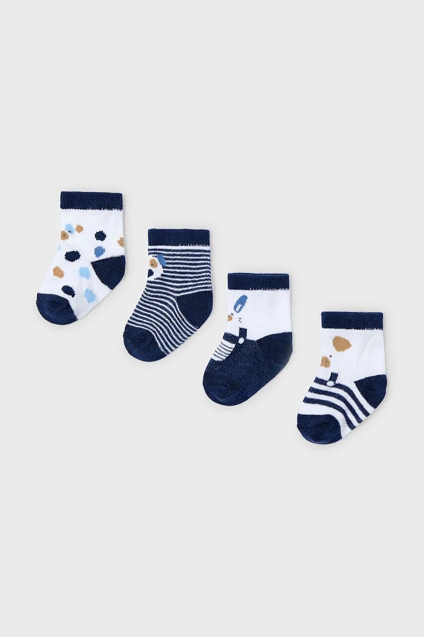 Detské ponožky Mayoral Newborn 4-pak tmavomodrá farba, 9862