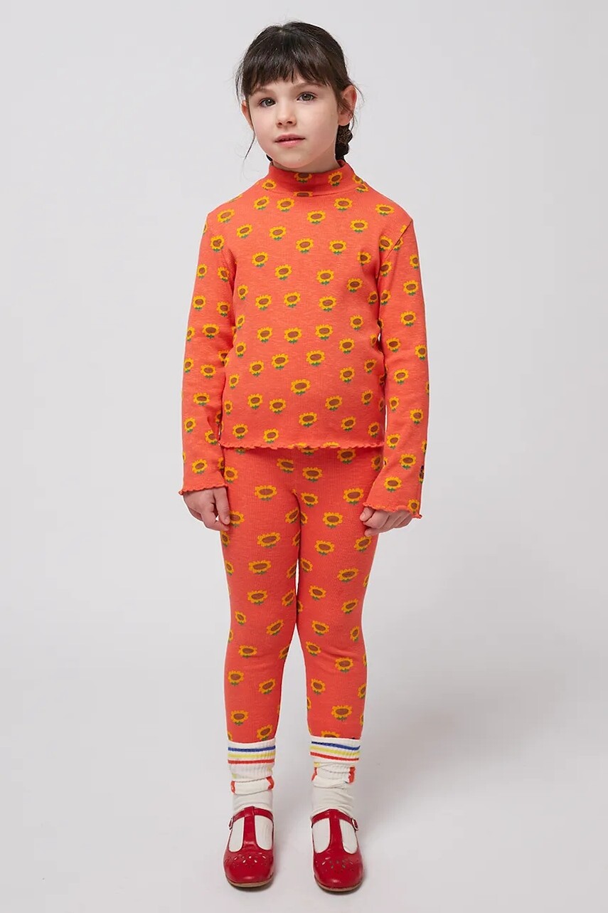 Detské legíny Bobo Choses Sunflower oranžová farba, vzorované, 125AC075