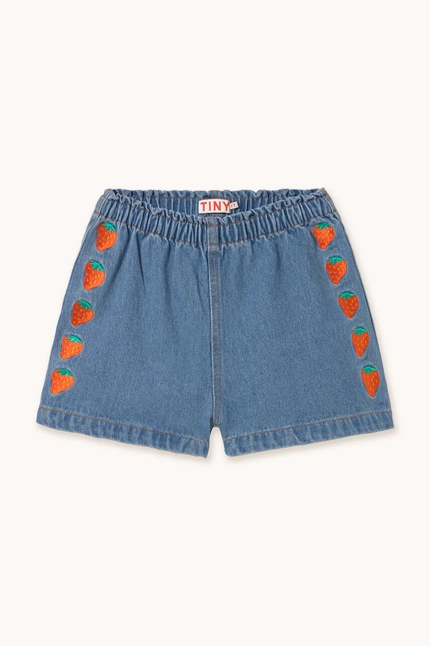Detské bavlnené šortky Tinycottons STRAWBERRIES WOVEN SHORT s nášivkou, SS25-249